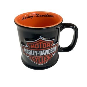 Harley-Davidson Black and Orange Logo Coffee Mug